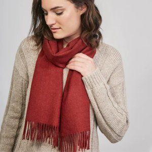 BABY ALPACA 100%  LONG FRINGED SCARF UNISEX  NWT